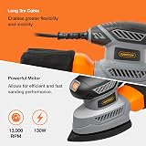 VonHaus Detail Sander 130W Electric Wood Sander Dust Collector 12 Sandpaper view 4