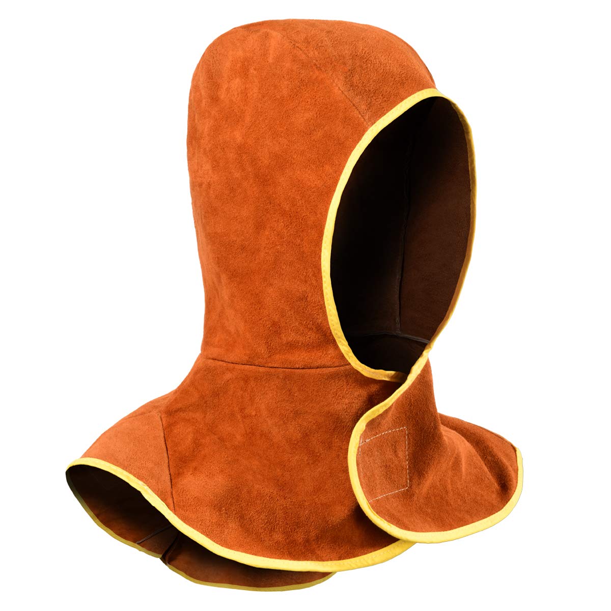 Photo 1 of Welding Hood Leather - Cowhide Split Leather Welding Caps Protector with Neck Shoulder Drape - Full Head Cover Protection for Men & Women, Brown