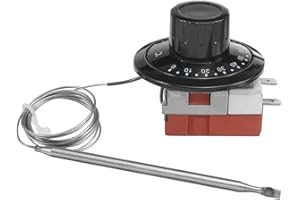 MACHSWON Capillary Car Thermostat, TS-120SR Cooling Radiator Fan Temperature Control Switch, Adjustable 0-120°C Heating/Cooling