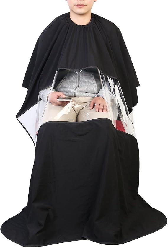 Friseurumhang Aus Wasserdichtem Polyester – 160x145 Cm, Mit Klettverschluss, Violett