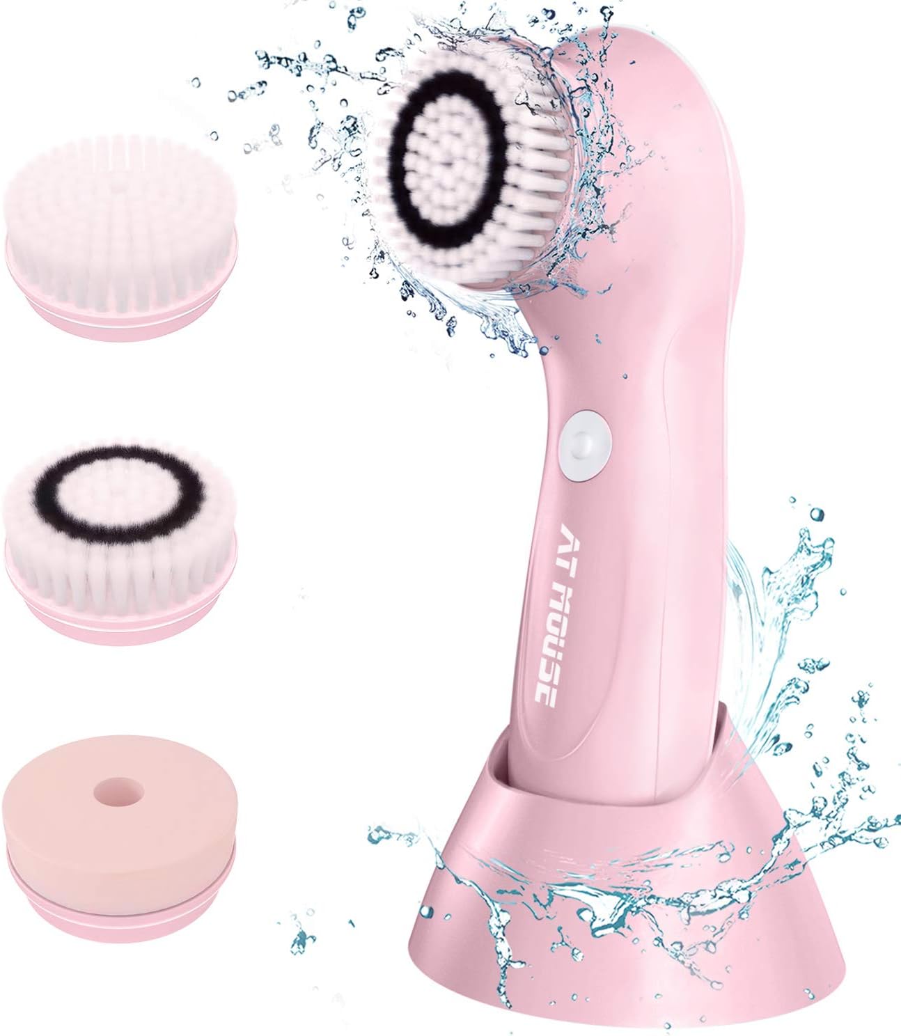 Facial Brush Rechargeable Scrubber Cleansing Facial Brush Heads 2 Speed Gentle Exfoliation Deep Scrubbing Massage Portable Brush Set