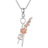 LEECCI Scissor Necklace 925 Sterling Silver Rose Scissors Hair Stylist Pendant Hairdresser Hairstylist Jewelry for Women
