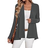 Sweet Hearts Long Sleeve Black Cardigan for Women- Lightweight Open Front Knit Sweaters Women’s Kimonos Fall Duster