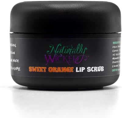 Naturally Wicked Sweet Orange Lip Scrub Sugar Exfoliant Vegan Natural 15ml