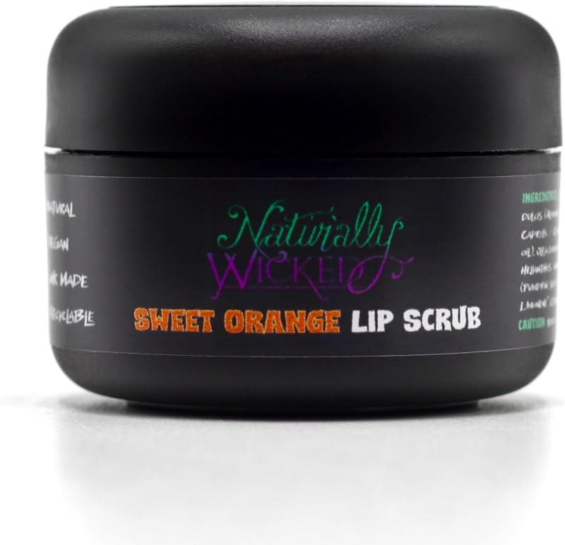Naturally Wicked Sweet Orange Lip Scrub Sugar Exfoliant Vegan Natural 15ml
