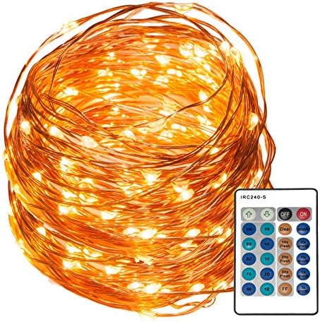 REMZES Starry String Lights: 33 Foot Copper Wire Strand with 100 LED Lights, Remote, AC Adapter, plus LED Tea Candle and LED Balloon Light.100%.