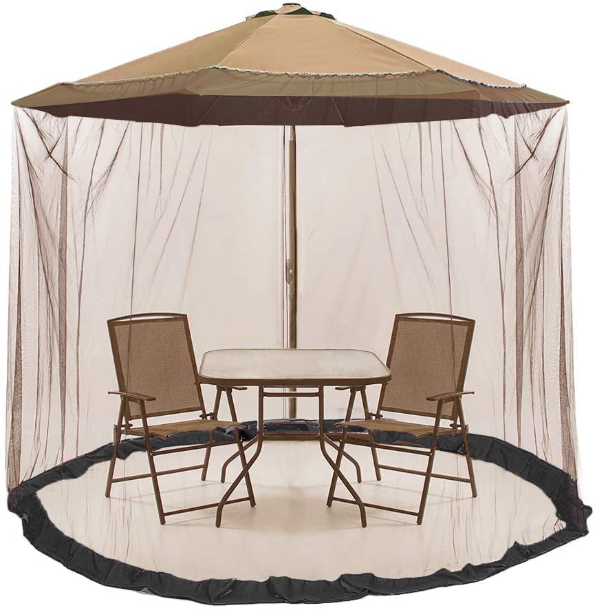 Tanxianzhe 9ft Umbrella Mosquito Netting Outdoor Patio Polyester Mesh