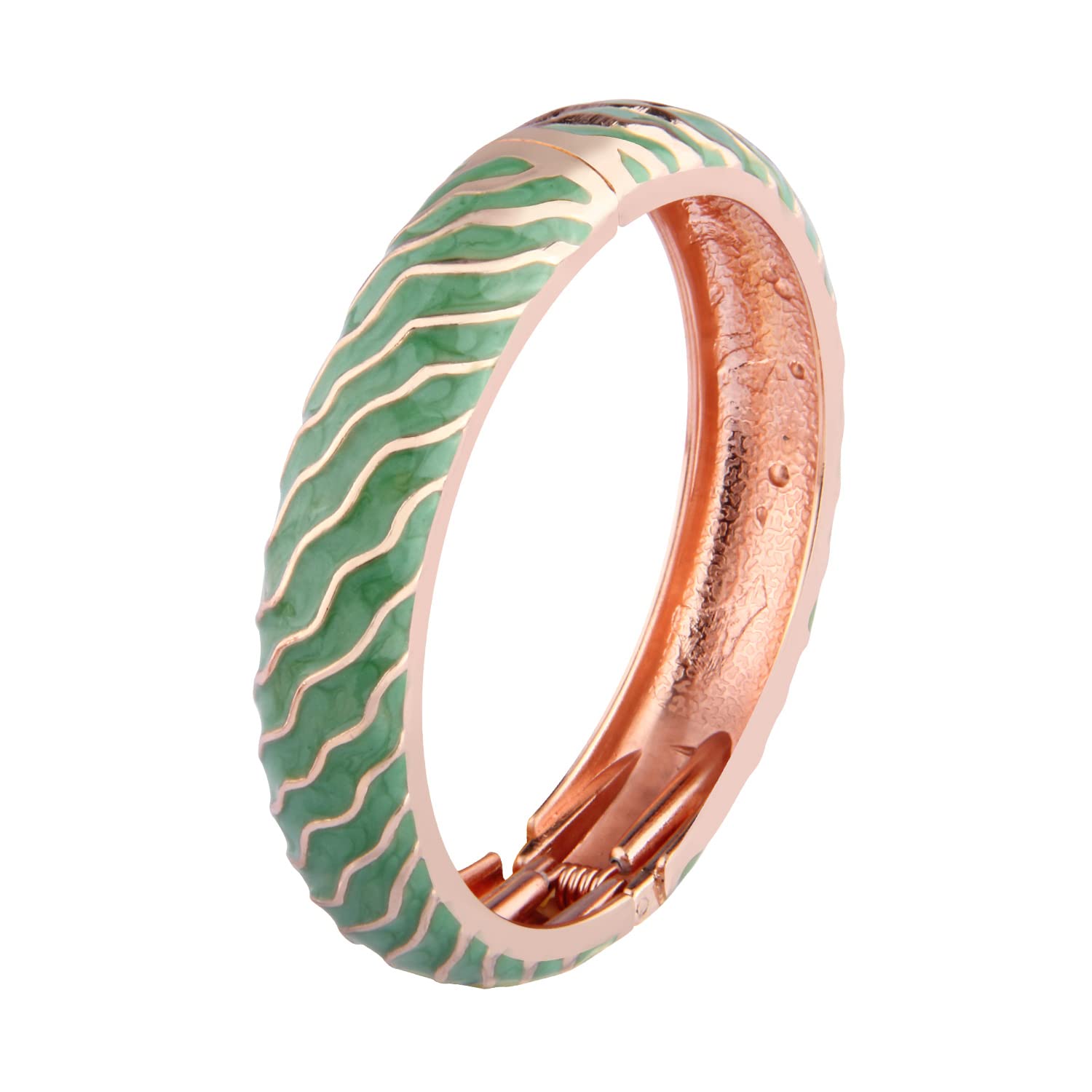 UJOY Enamel Bracelet Cloisonne Faith Bangle Vintage Handmade Cuff Jewelry keepsake - Rose 1PC Rose gold bracelet for women, Pink Mum Bracelet Valent-ines Day Presents for Her