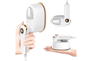 Annmiir Portable Clothes Steamer 140x80mm Ceramic Glaze Panel Iron LCD 120ml Water Tank 1100W & 15s Fast Heat Up 4-speed Stea