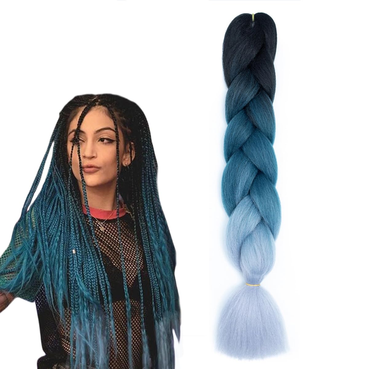 Braiding Hair Extensions Mix Color Ombre Jumbo for Braiding GBBZ108, 24 inch