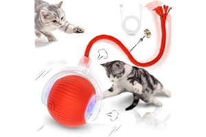 Interactive Cat Toy Ball - Automatic Interactive Cat Toys,Smart Obstacle Avoidance, 360° Smart Automatic Self Rolling, Cat Pu