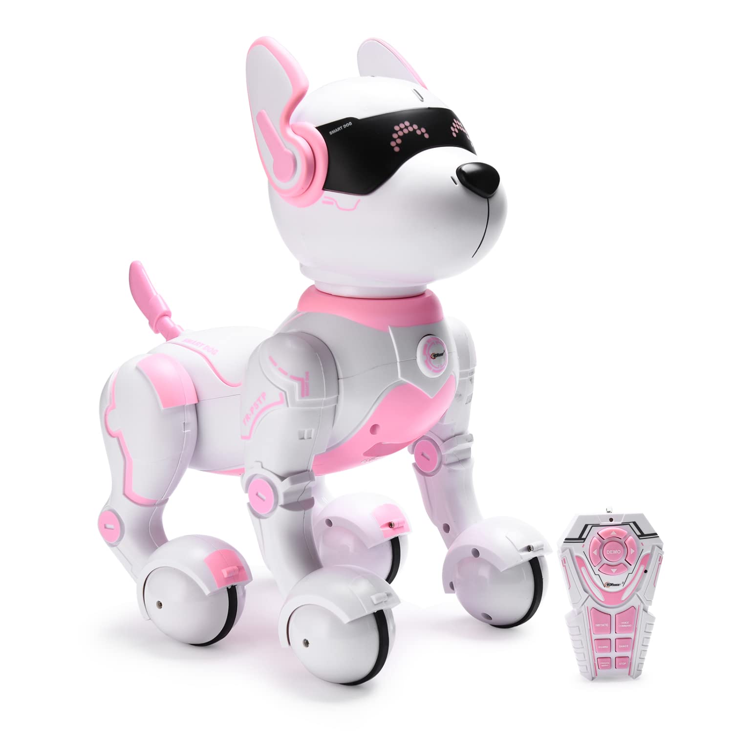 Photo 1 of Top Race Pink Robot Dog - Remote Control Toy with Touch Function - Interactive Smart Pet with Voice Commands, Dancing, Animal Sounds - Robotic Puppy for Kids, 3 Years Up