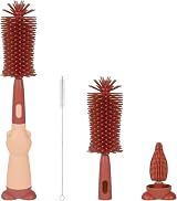 Vicloon 3 in 1 Silicone Bottle Cleaning Brush Red