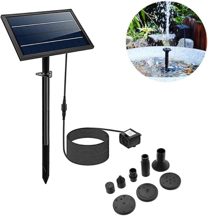Dewdropy Solar Fountain, 8W High Power Beautiful Battery