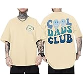 Lubpow Dad Shirt Cool Dads Club Tshirt for Men Oversized Daddy T-Shirts Funny Letter Graphic Printed Tees Father's Day Tops