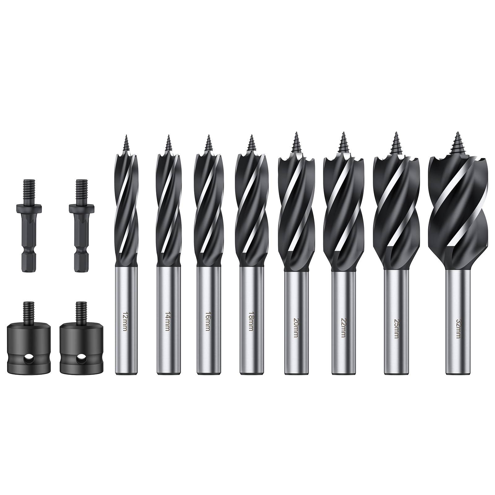 AMTOVL Wood Drill Bit Reaming Drill Wood Auger High-Carbon Steel Fast Cut Woodworking Drill Bit Set (12) — image 1