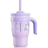 KXIAOCHEN Toddler Tumbler With Straw Spill Proof 14 Oz, Kids Tumbler With Handle Insulated Stainless Steel BPA-Free Keeps Drinks Cold up to 24 Hrs for Travel Cup Holders Outdoors, Purple Mermaid