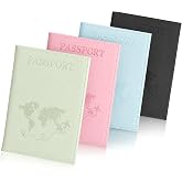 4 Pcs Passport Holder for Travel, Passport Book Holder with Card Slots | Porta Pasaporte Sleeve, Leather Passport Holder Travel for Credit Card, Cash, Air Ticket