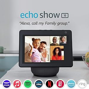 All-new Echo Show 10 (3rd generation) | HD smart display with motion and Alexa, Charcoal Fabric