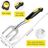 Showvigor Garden Tool Set 3 Piece Aluminum Kit Rake Shovel Trowel Yellow view 3