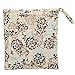 Wet Dry Bag Baby Cloth Diaper Nappy Bag Reusable with Two Zippered Pockets (Silver)