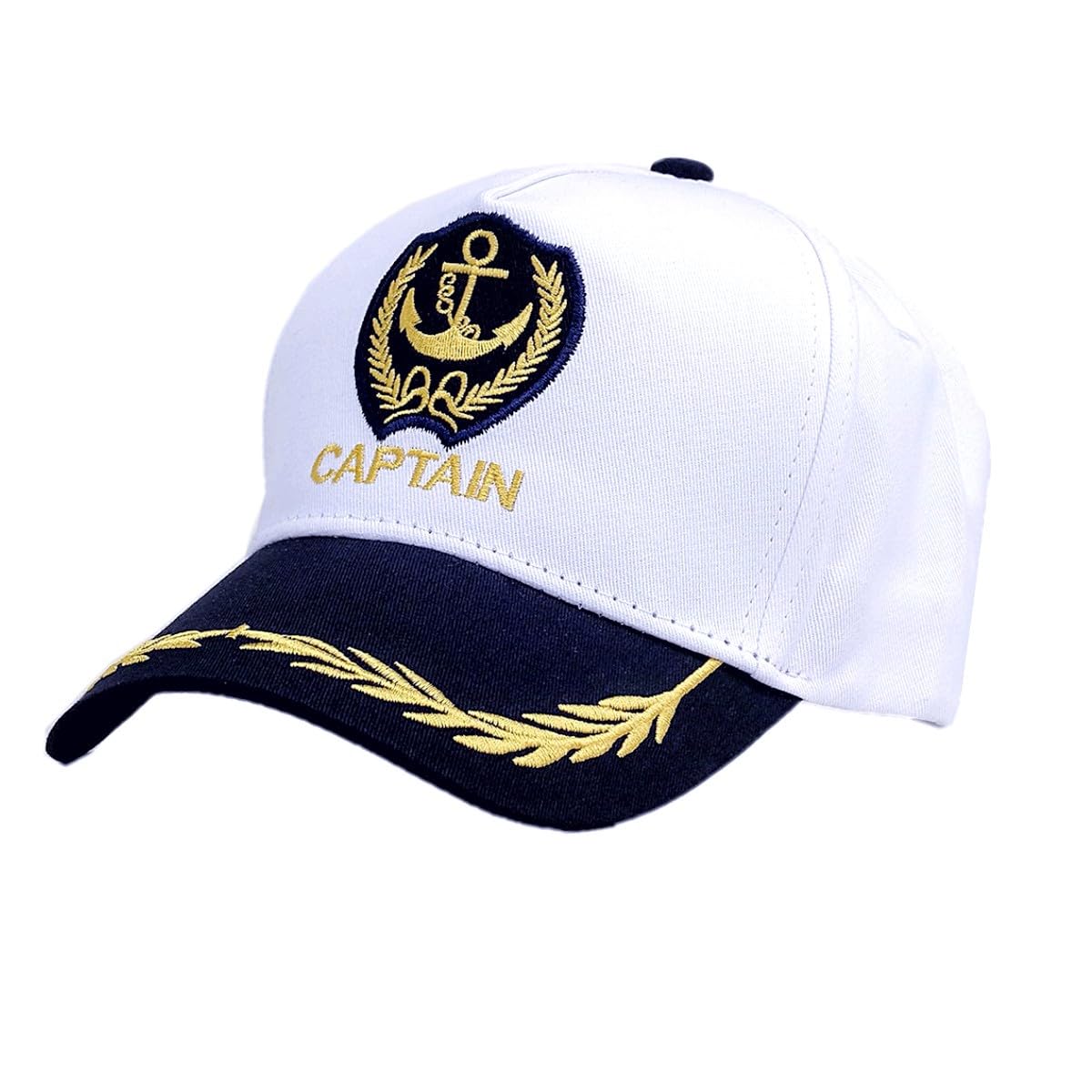 JZK Party dress up captain baseball cap for men women, skipper sailor captain hat, navy captain fancy dress costume accessory, marines admiral cap for halloween cosplay