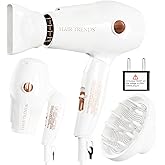 Travel Hair Dryer Mini with Diffuser&Concentrator,110~250V Dual Voltage Hair Dryer Blow Dryer Mini Size for European Travel, Portable Blow Dryers for Women and Men with EU Plug