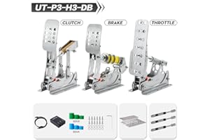 Simjack UT Load Cell Sim Racing Pedals 200KG Brake | Hydraulic Pressure Sensor Pedal Set for PC Racing Simulator Games – USB 