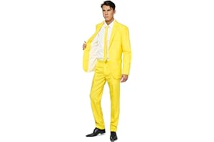 Offstream Men's Party Costume - 2 Piece Solid Color Outfit for Halloween Party with Jacket - Pants & Tie