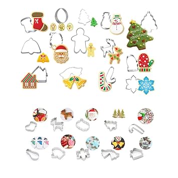 Buy UPKOCH Christmas Elements Shape Cookie Cutters Stainless Steel DIY
