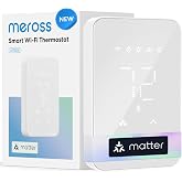 meross Matter Smart Thermostat for Electric Baseboard Heaters | WiFi Programmable Thermostat Works with HomeKit, Alexa, Google Home &amp; SmartThings | 120-240V | Energy Saving | Remote Control