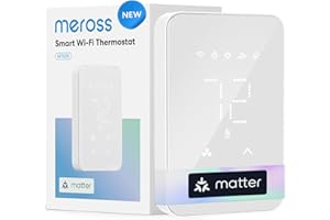 meross Matter Smart Thermostat for Electric Baseboard Heater, Works with Alexa, HomeKit, Google, SmartThings, Programmable WiFi Thermostat for House, Energy Saving, App & Voice Control for Smart Home