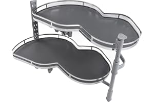 FTVOGUE Blind Corner Cabinet Tray 2 Tier Swing Pull Out Organizer Strong Load Bearing 33lb Per Tray Cabinet Shelf for Pots Pa