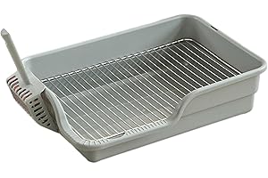 ＫＬＫＣＭＳ Stainless Steel Mesh Training Toilet, Potty Tray Pet Training Pads Holder, Durable Indoor Dog Potty Tray, Gray Spacing 15mm