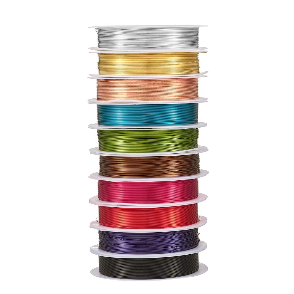 Beadthoven 10Rolls 26Gauge/0.4mm Tarnish Resistant Copper Wire Mixed Color 328Ft/100M Bendable Jewelry Beading Bare Metal Wires for Jewelry Wrapping Making Floral Sculpture Crafts 10M/roll