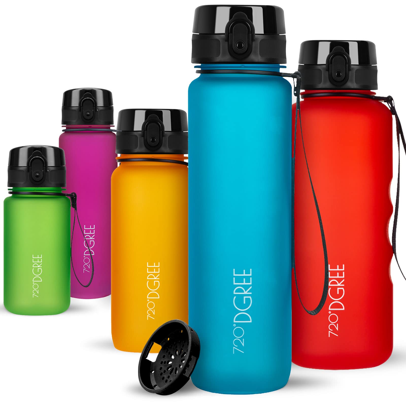 720°DGREE Water Bottle 1l “uberBottle“ softTouch +Sieve - BPA-Free Tritan, Leakproof, Reusable Drinking Bottle - Sports Bottle for Men, Woman, Office, Gym, Fitness, Outdoor, Hiking, Cycling, Travel