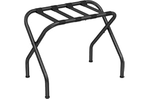 SONGMICS Luggage Rack for Guest Room, Suitcase Stand, Foldable Steel Frame, for Hotel, Bedroom, Holds up to 50 kg, 69 x 38 x 