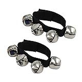 CashBeat Wrist Bells Set of 2, Black Jingle Bells