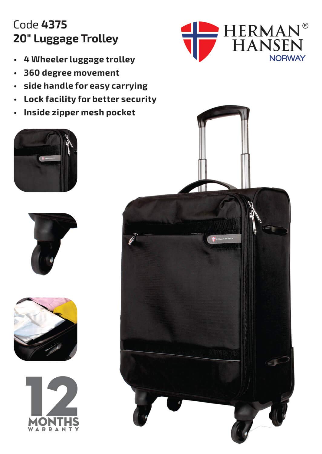 herman hansen trolley bag