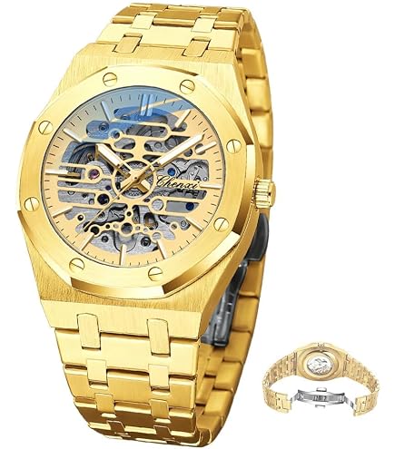 Amazon.com: MNWT CHENXI Men Full Stainless Steel Automatic