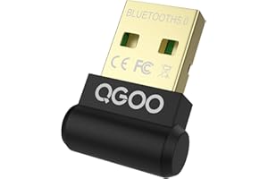 USB Bluetooth Adapter for PC, QGOO Mini Bluetooth 5.0 EDR Dongle for Desktop Computer Transfer for Laptop Bluetooth Headphones Headset Keyboard Mouse Speakers Printer Windows 7/10/11（Grey）