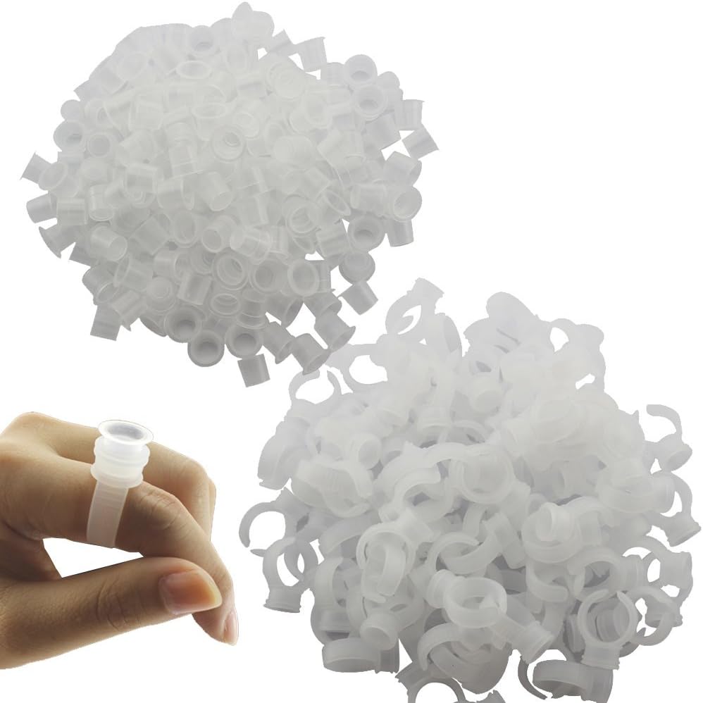 100pcs rings and cups New Permanent Eyelash Makeup Tool Ink Cup Ring Holder Tattoo Supplies