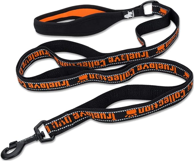 SGODA Multi Handle Dog Leash, Training Lead. Black Orange