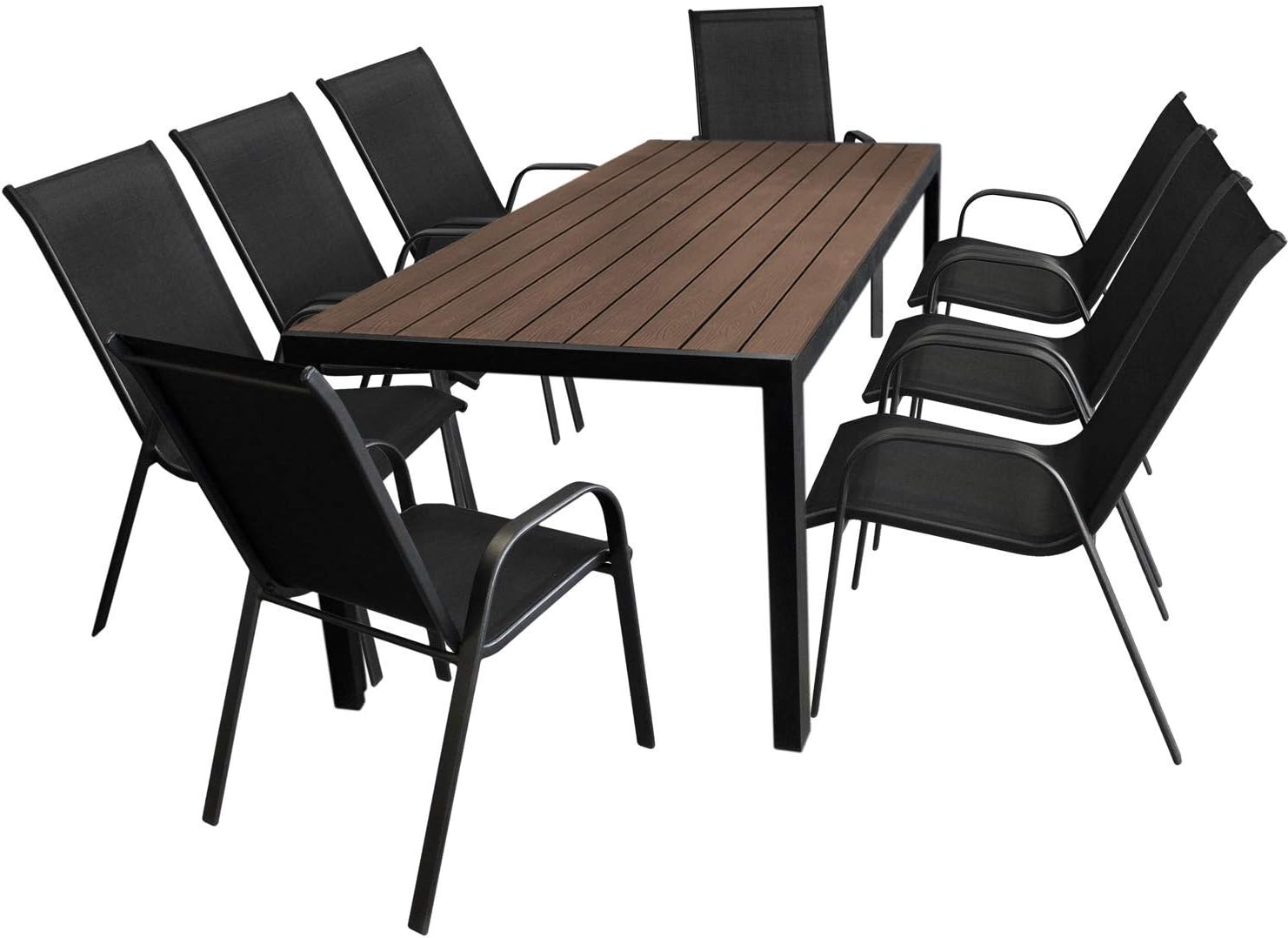 Multistore 2002 9tlg. Gartengarnitur Aluminium Gartentisch, Tischplatte