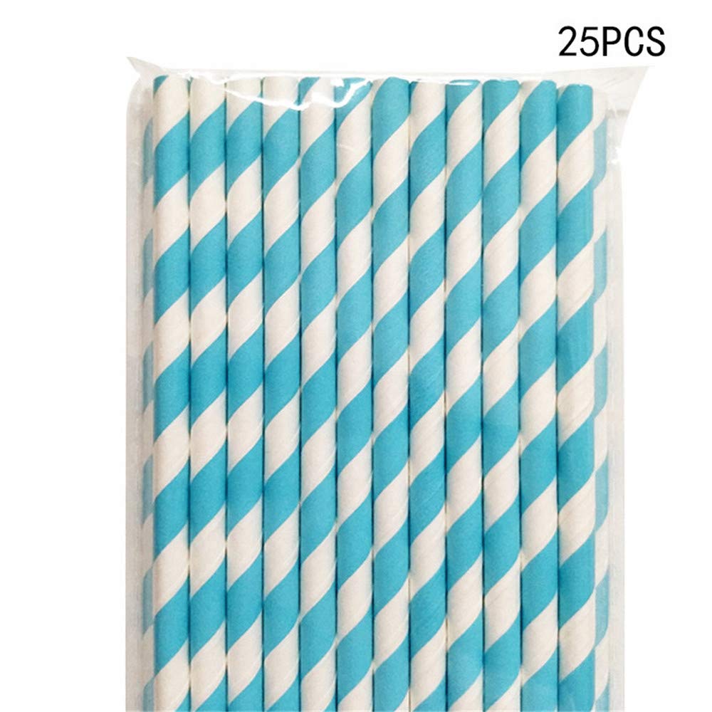 Souarts - Pajitas Desechables de Papel a Rayas, reciclables ...