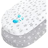 Halo Bassinet Swivel Sleeper Sheet, Waterproof 2 Pack, Universal Fit for Rectangle, Oval, Hourglass Bassinet Mattress