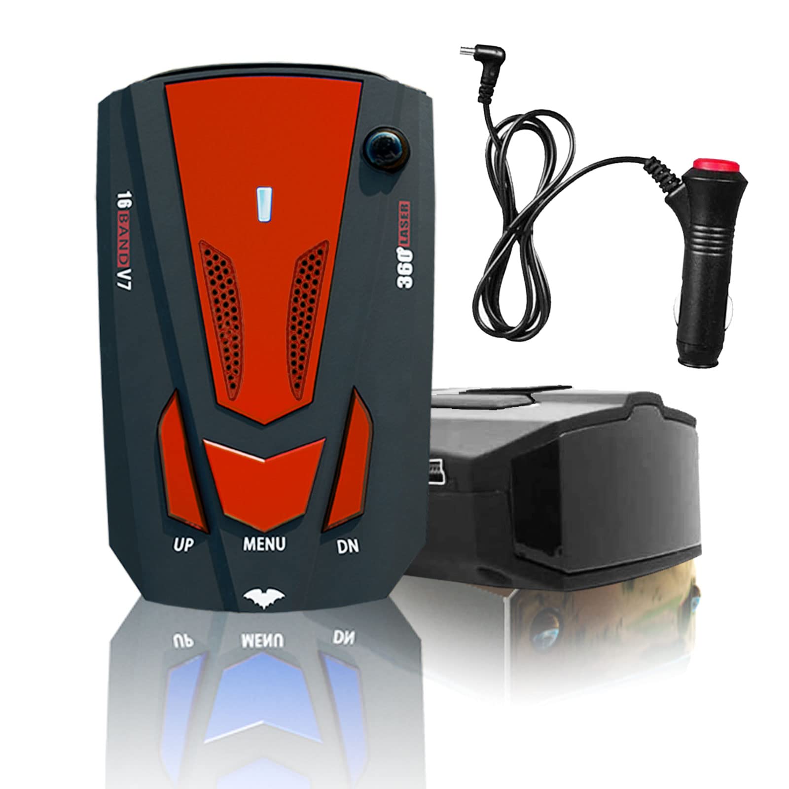 Radar-Detectors-for-Cars, Driving Aids with Long Range Detection, Mute Memory, Led Display, City/Highway Mode, Ideal Gifts V7 for Cars (Red)