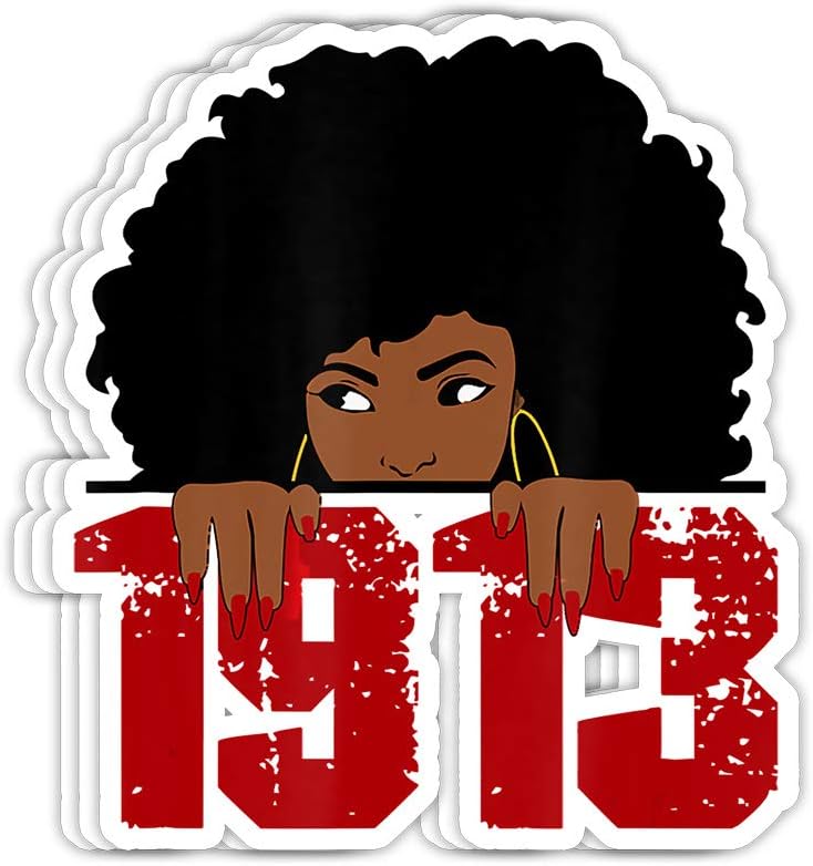 PinkBoar Delta Sorority DST 1913 Sigma Theta Paraphernal Gift Decorations - 4x3 Vinyl Stickers, Laptop Decal, Water Bottle Sticker (Set of 3)