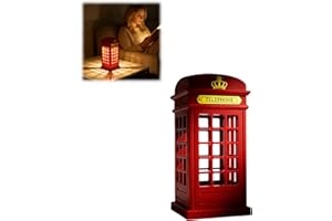 London Phone Booth Night Light | USB Rechargeable, Touch Dimmable with Warm Glow | for Room, Reading Nook, Nightstand & Home 