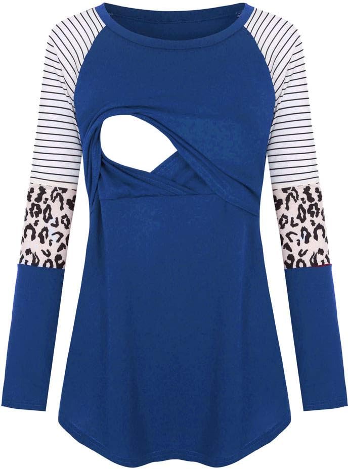 Lace Splice Pregnant Nursing Tank Top Baby Bump Tee Pajamas Double Layer Breastfeeding Pregnancy Basic Top